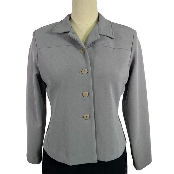 David Paul New York Womens Blazer Jacket Grey Green, Sz M - Picture 1 of 9